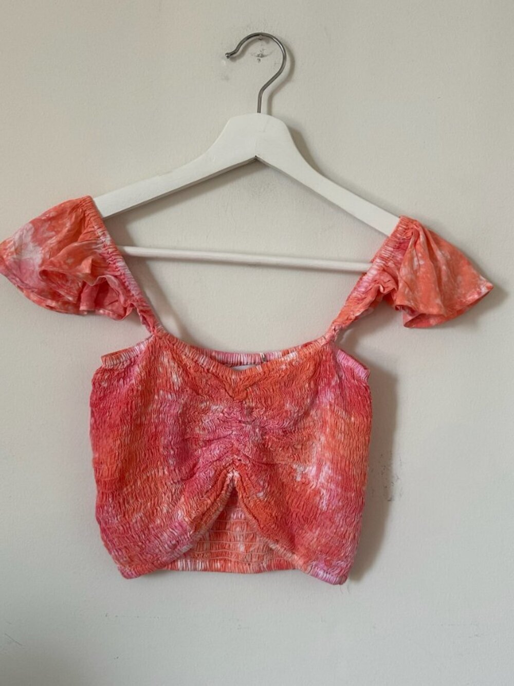 Tiare Hawaii Pink Tie Dye Two Piece Set Crop Top Skirt O/S NWT Partial Tags - Picture 2 of 11